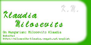 klaudia milosevits business card